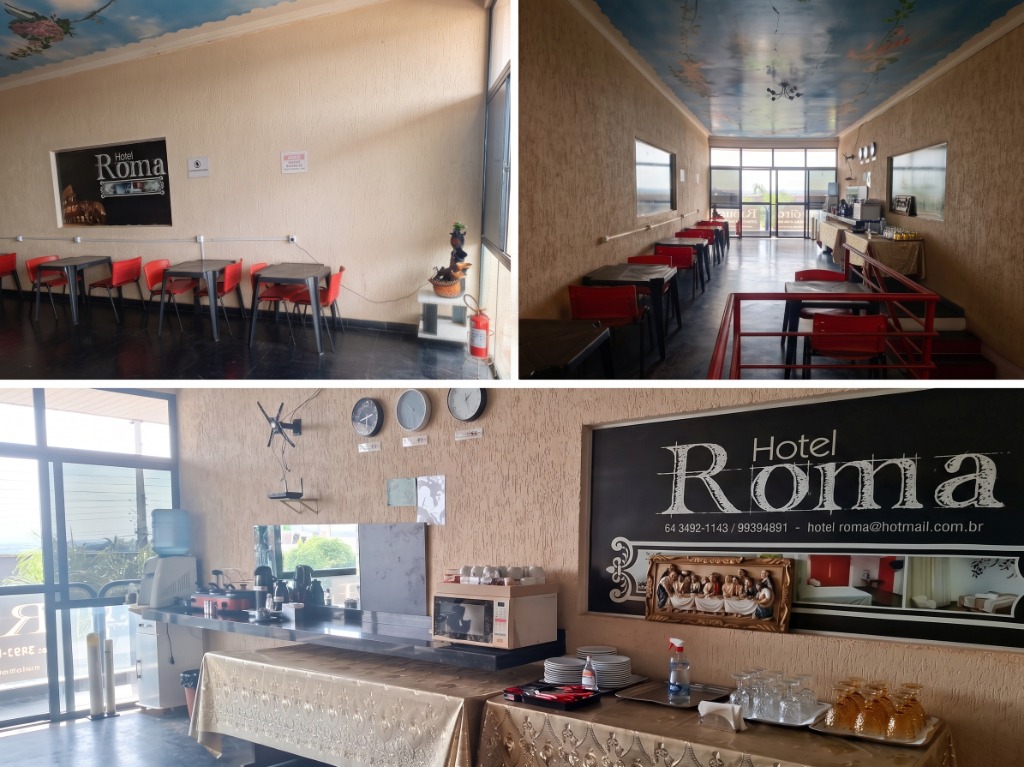 Refeitório, Buffet e Salão de Café da Manhã do Hotel Roma
